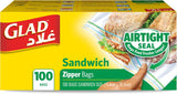 Glad Zipper Food Storage Bags Size 14cm x 16cm 100pcs