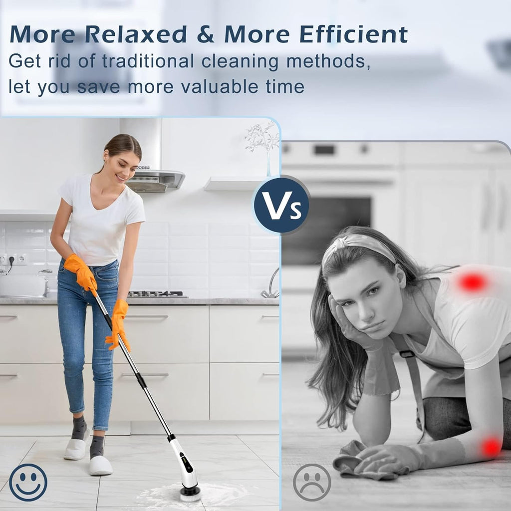 Cordless Electric Spin Scrubber with Brush Heads