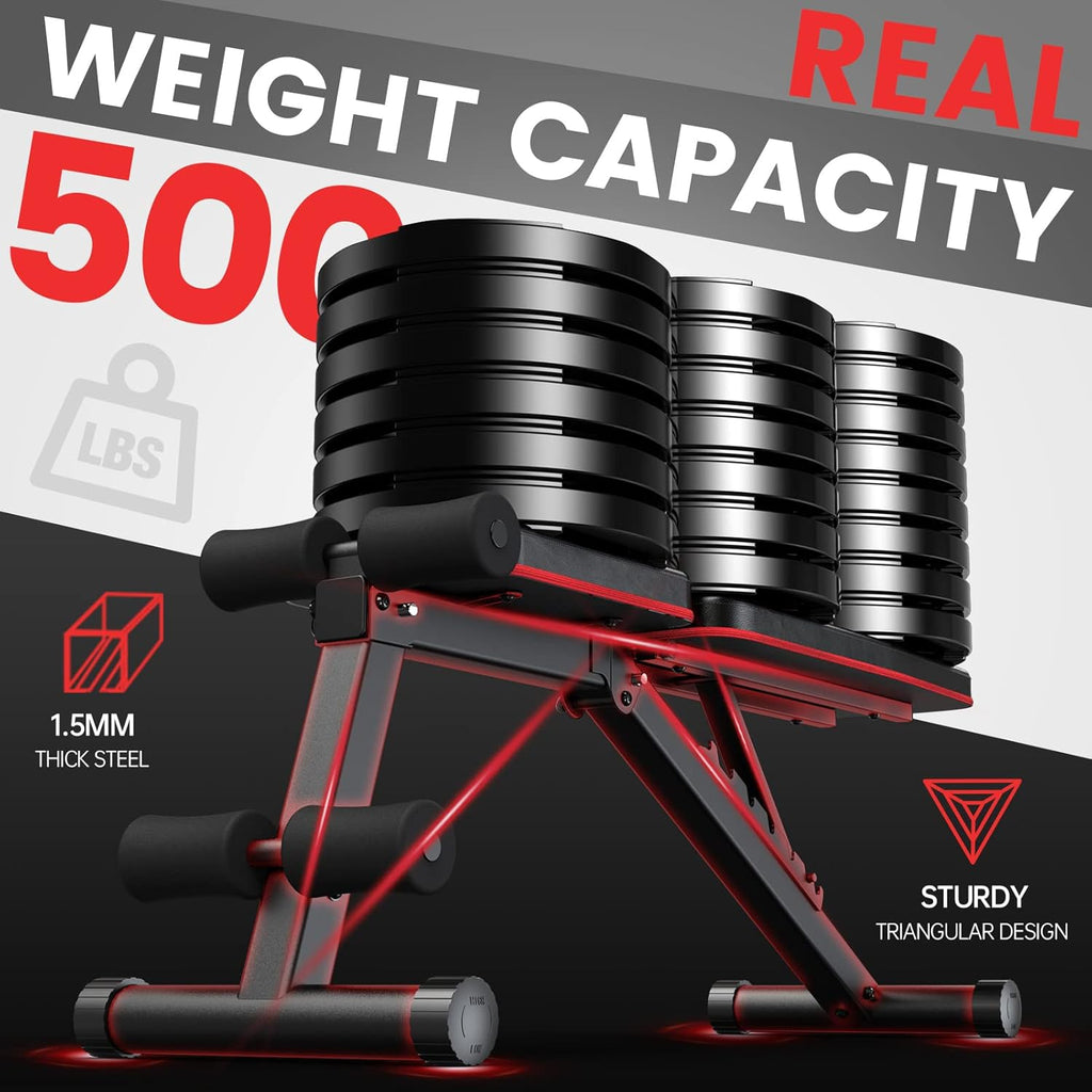 Adjustable Weight Bench Full Body Workout Strength Training Foldable Bench