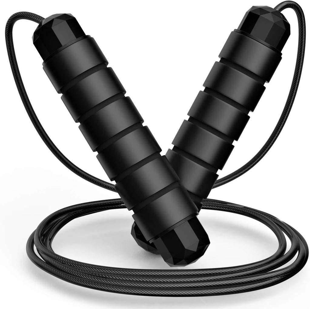 Tangle Free Jump Rope with Ball Bearings Adjustable Steel Cable
