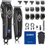 GLAKER Hair Clippers for Men Professional Cordless Trimmers Set Barber Kit
