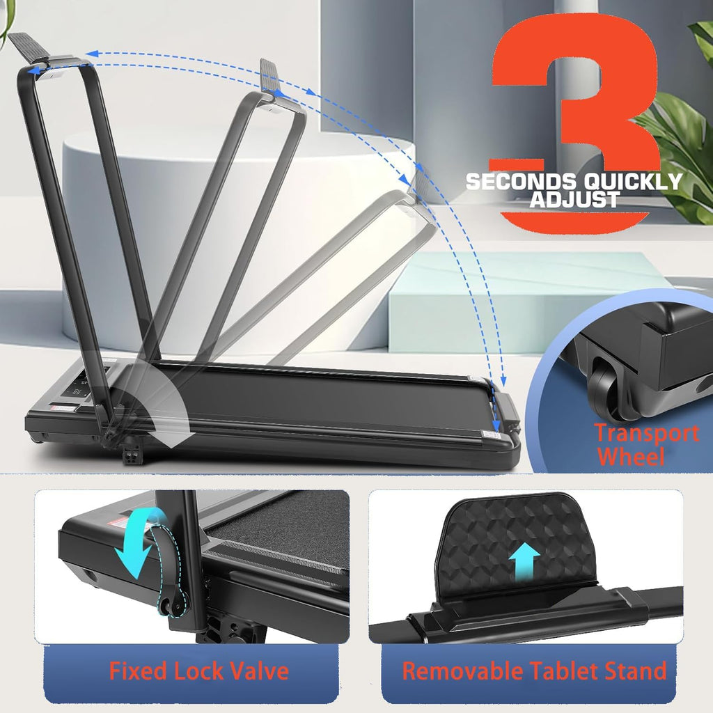 BEAPHIE 2 in1 Foldable Under Desk Treadmill Walking Pad