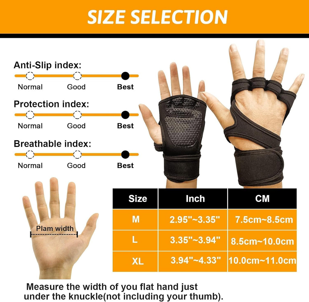 Ventilated Gym Workout Gloves Weight Lifting Gloves with Wrist Support