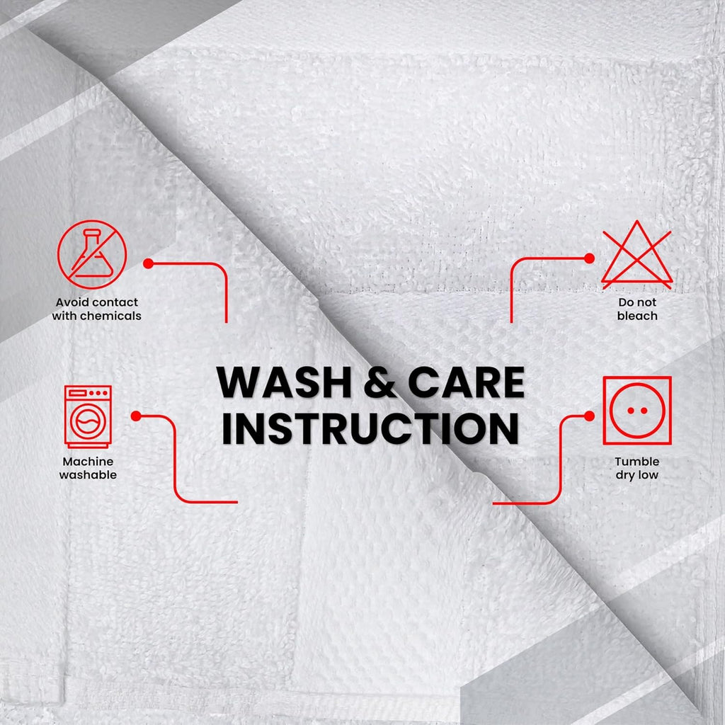 Premium White Wash Cloths and Face Towels Set Cotton