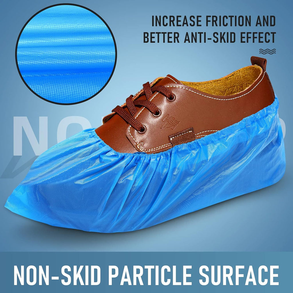 Disposable Non Slip Shoe Covers Indoors Waterproof Blue