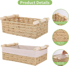 Load image into Gallery viewer, Westhood Rectangle Woven Home Storage Baskets with Liner