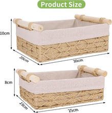 Load image into Gallery viewer, Westhood Rectangle Woven Home Storage Baskets with Liner