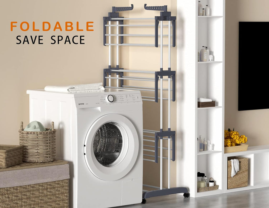 HOMIDEC Clothes Drying Rack Oversized Foldable Stainless Steel