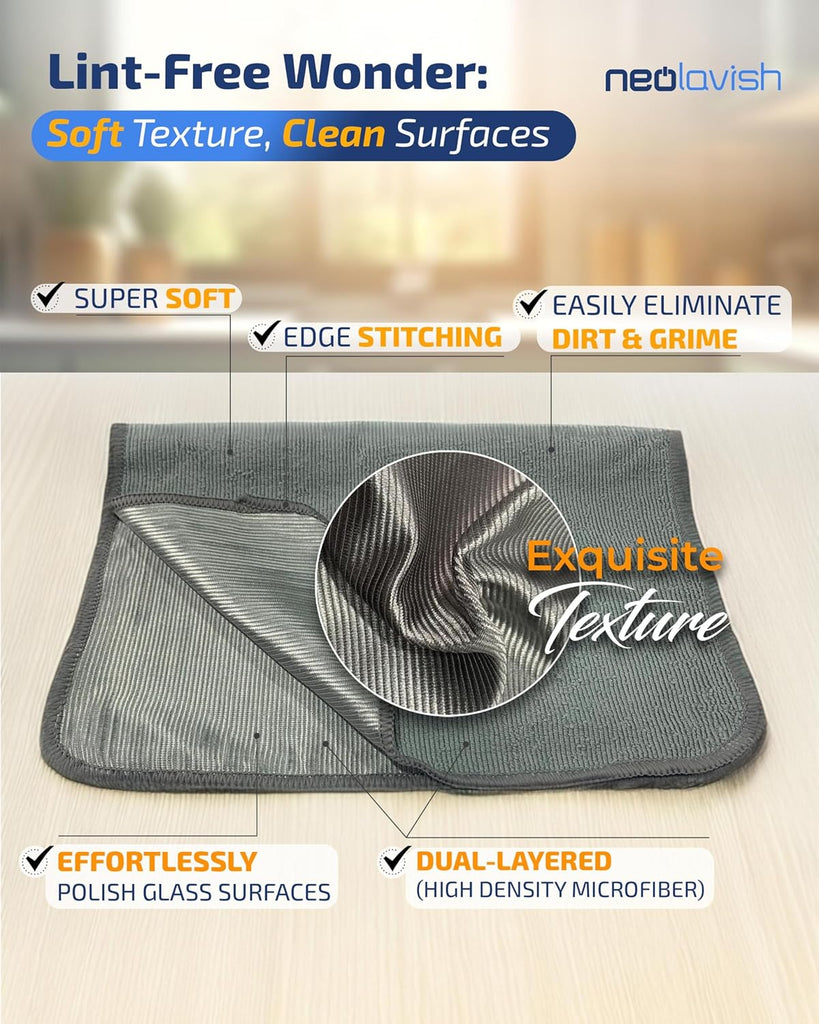 Microfiber Glass Cleaning Cloth Reusable Kitchen Towel