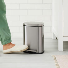Load image into Gallery viewer, Amazon Basics Smudge Resistant Trash Can Stainless Steel