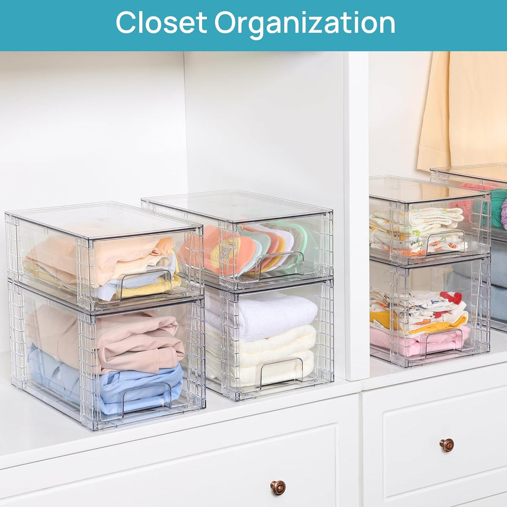 Vtopmart Stackable Storage Drawers Acrylic Closet Organizers