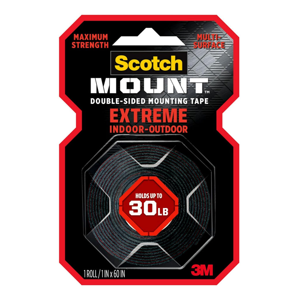 Scotch Mount Extreme Strong Tape Holds 13.6kg Black Double Sided