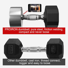 Load image into Gallery viewer, Rubber Dumbbells Steel Weights Set Home Gym Fitness Training