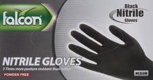 Load image into Gallery viewer, Falcon Nitrile Gloves Powder Free Medium Black