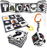 KUANGO High Contrast Baby Toys Newborn to Months Montessori Soft Book