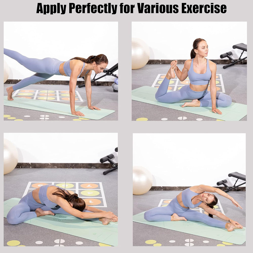 Yoga Mat Alignment Lines Anti Slip Exercise Fitness Mat