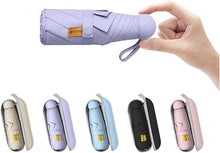 Load image into Gallery viewer, Mini Travel Umbrella With Case Small Compact UV Protection