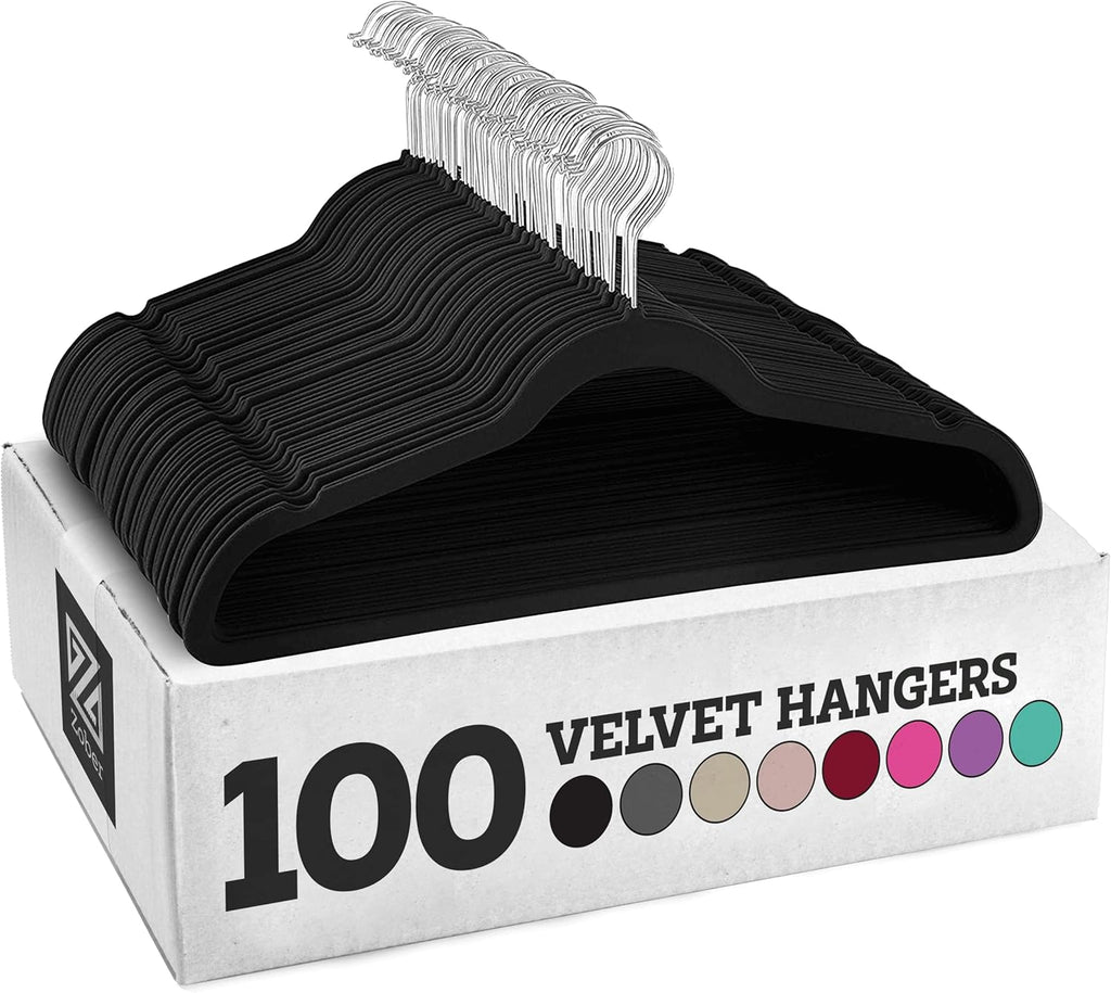 Non Slip Velvet Hangers Ultra Thin Space Saving Swivel Hook