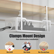 Load image into Gallery viewer, Cinati Under Desk Cable Management Tray White Cable Tray