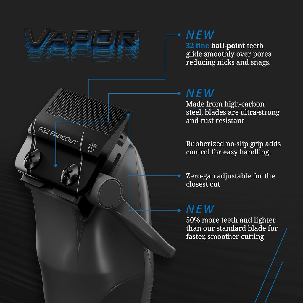 Wahl Professional Vapor Clipper Corded Cordless F32 Adjustable Balding Blade