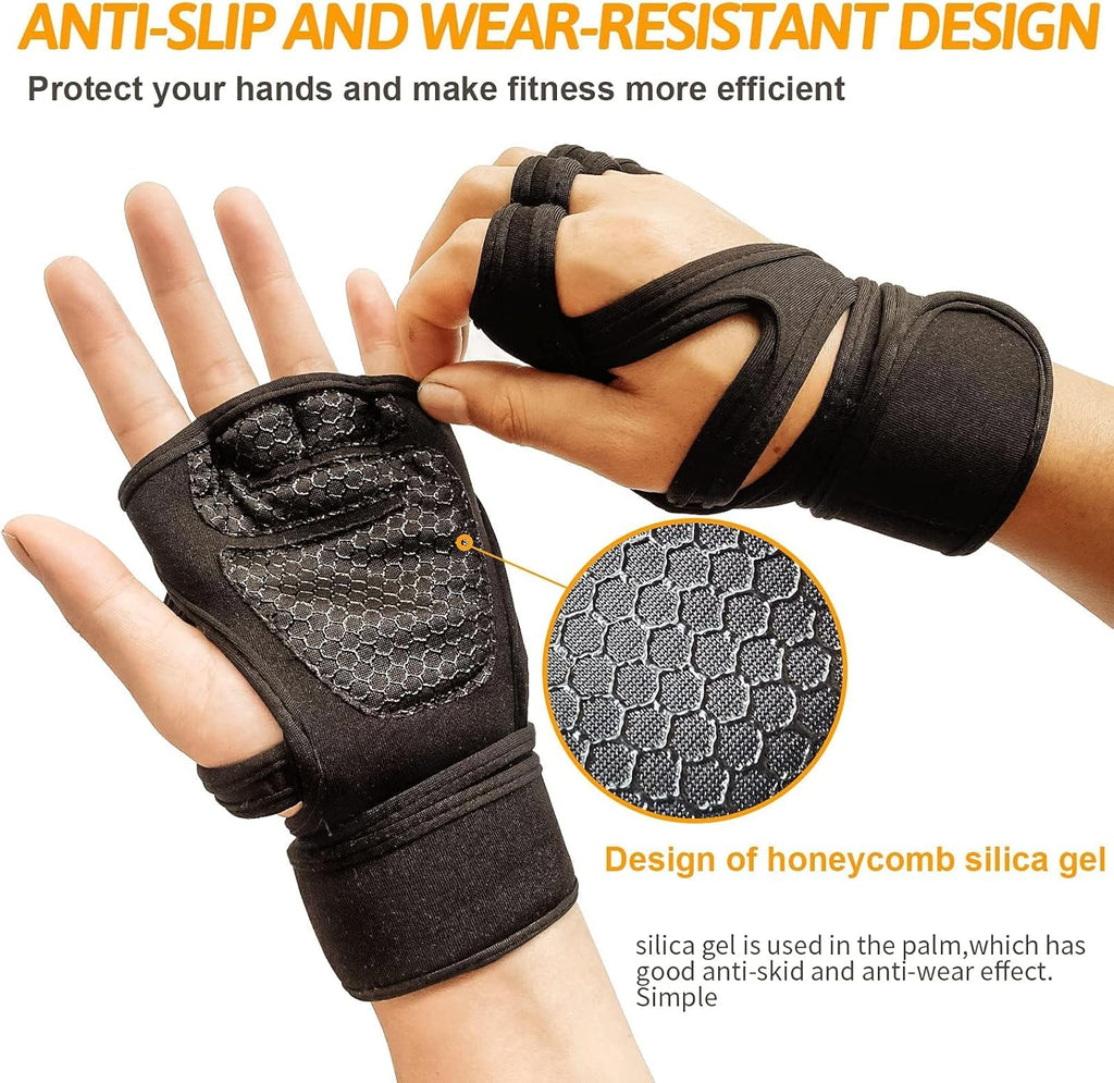 Ventilated Gym Workout Gloves Weight Lifting Gloves with Wrist Support