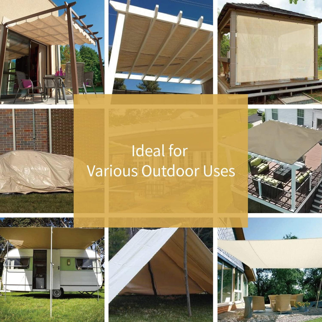 Heavy Duty Tarpaulin Sheet Beige Khaki UV Resistant