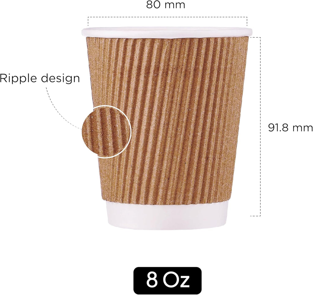Disposable Twin Pack Kraft Coffee Cup with Lid