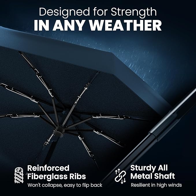 Compact Travel Umbrella Pocket Portable Folding Windproof Mini