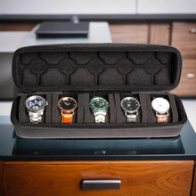 Load image into Gallery viewer, AUKURA Watch Storage Box for Five Watches Black