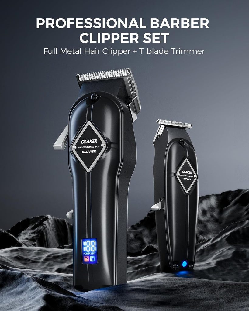 GLAKER Hair Clippers for Men Professional Cordless Trimmers Set Barber Kit