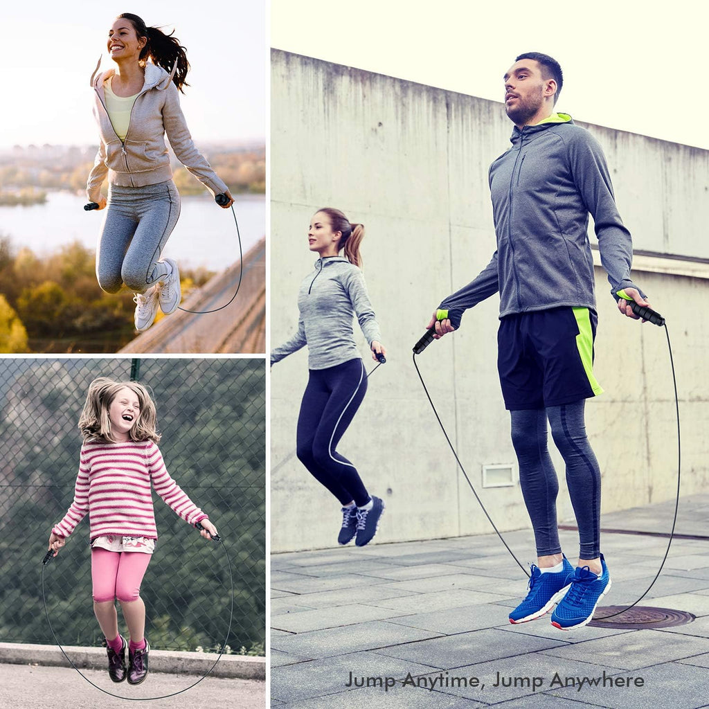 Tangle Free Jump Rope with Ball Bearings Adjustable Steel Cable