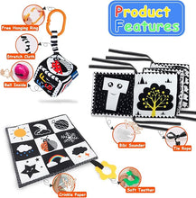 Load image into Gallery viewer, KUANGO High Contrast Baby Toys Newborn to Months Montessori Soft Book