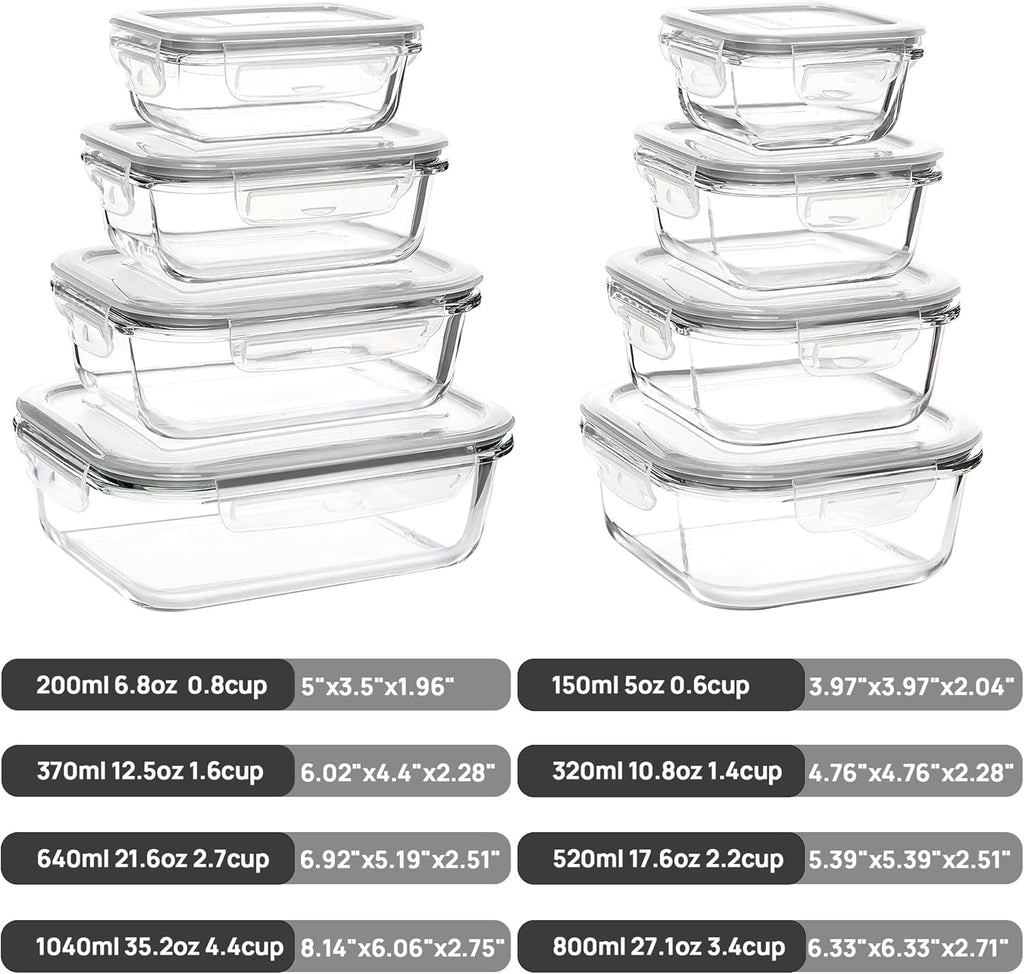 Vtopmart Glass Meal Prep Containers Leak Proof