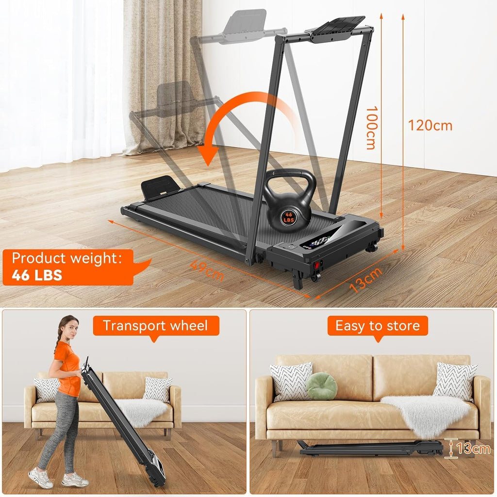 BEAPHIE 2 in1 Foldable Under Desk Treadmill Walking Pad