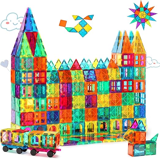 Magnetic Tiles 100 PCS with Cars STEM Educational Magnet Building Toys