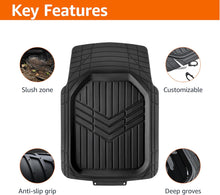 Load image into Gallery viewer, Amazon Basics Heavy Duty Rubber Floor Mats Set for Cars and SUVs