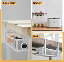 Load image into Gallery viewer, Cinati Under Desk Cable Management Tray White Cable Tray