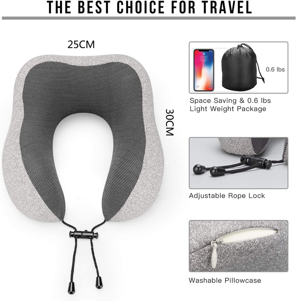 Travel Pillow for Sleeping Airplane Neck Pillow Kit
