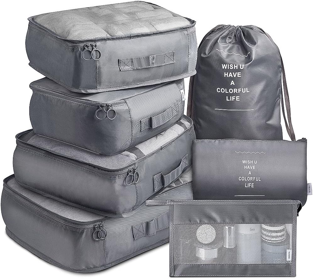VAGREEZ Packing Cubes 7 Pieces Grey