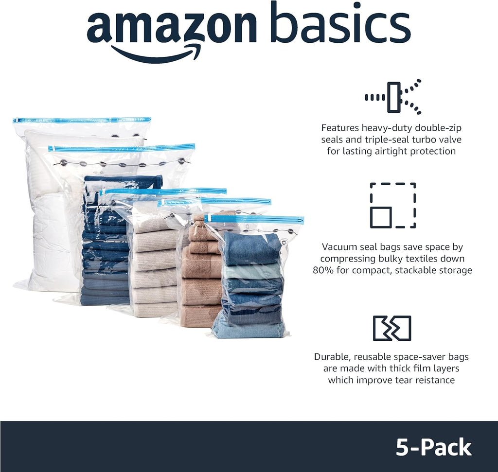 Amazon Basics Vacuum Compression Storage Bags Large