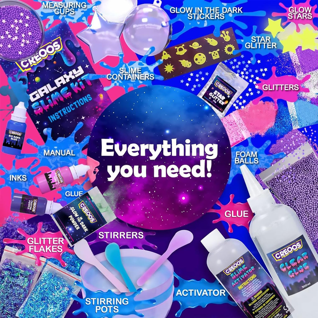 Galaxy Slime Kit Glow in Dark Slime Making Kits for Kids
