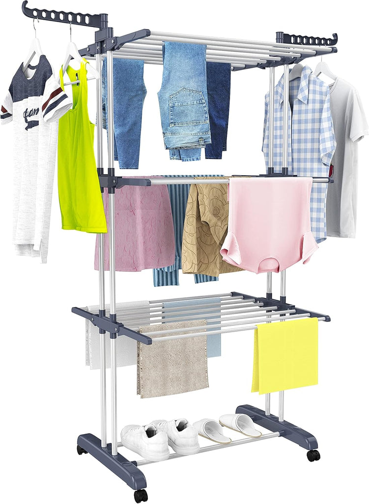 HOMIDEC Clothes Drying Rack Oversized Foldable Stainless Steel
