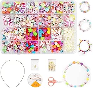 Mumoo Bear DIY Bead Set Pony Alphabet Pop Beads for Kids Girls
