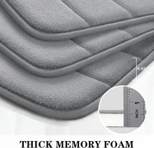 Load image into Gallery viewer, Bathroom Rug Set Memory Foam Non Slip Absorbent Machine Washable Grey
