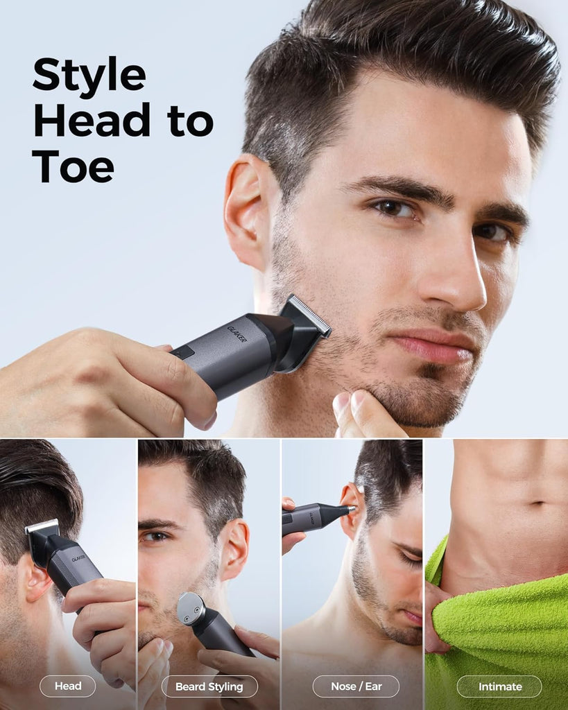 GLAKER Professional Men Hair Trimmer Kit with T Blade