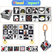 Load image into Gallery viewer, KUANGO High Contrast Baby Toys Newborn to Months Montessori Soft Book