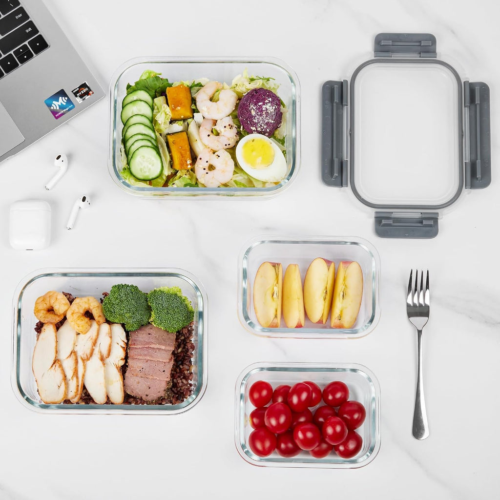 Glass Meal Prep Containers with Lids for Storage