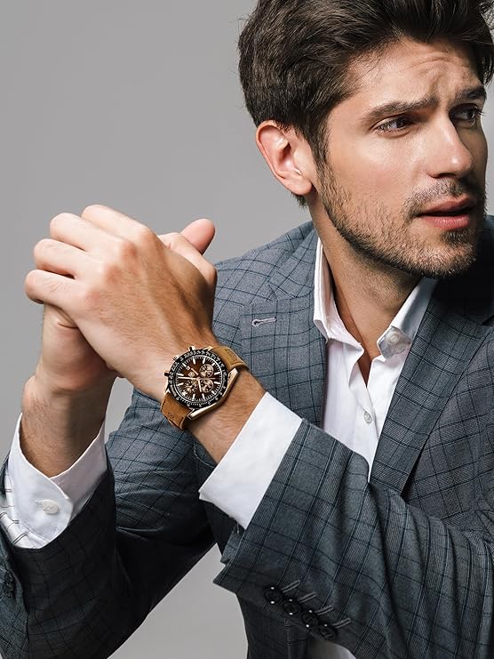 Mens Watch 100M Waterproof Chronograph Date Quartz Movement