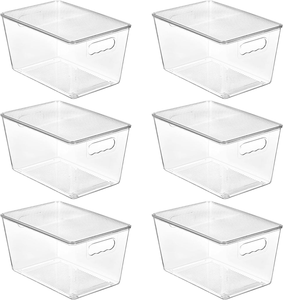 Vtopmart Clear Stackable Storage Bins with Lids Plastic Containers