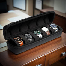 Load image into Gallery viewer, AUKURA Watch Storage Box for Five Watches Black